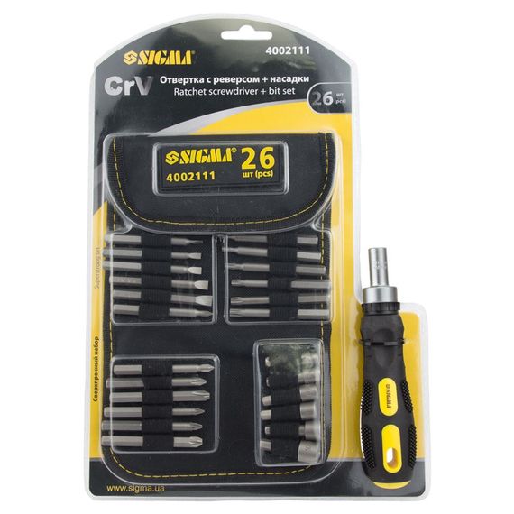Викрутка Sigma + біти 18 шт + торцеві насадки 6 шт CrV 4002111 | Зображення 2
