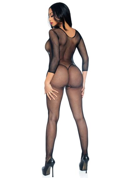 Бодістокінг Leg Avenue V Front Bodystocking One size Black, дрібна сітка, доступ Sex Aura | Зображення 1
