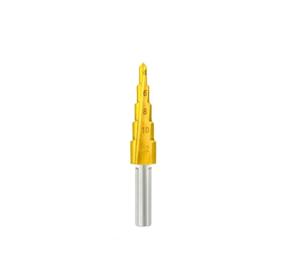 Свердло сходове по металу SV 4-12mm пряме ступінчасте з титановим покриттям (sv2427)