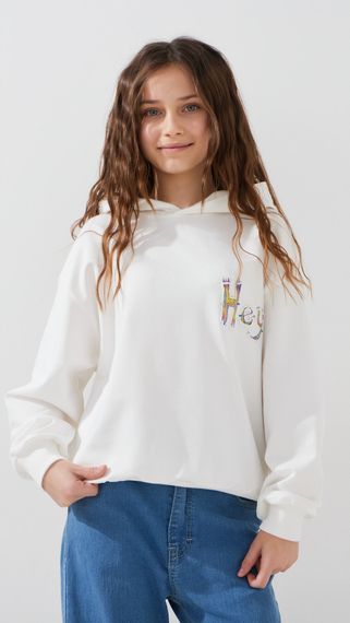 Худі з принтом для дівчинки Dinomin M-0312 128 см Молочний shop (2000999485787)