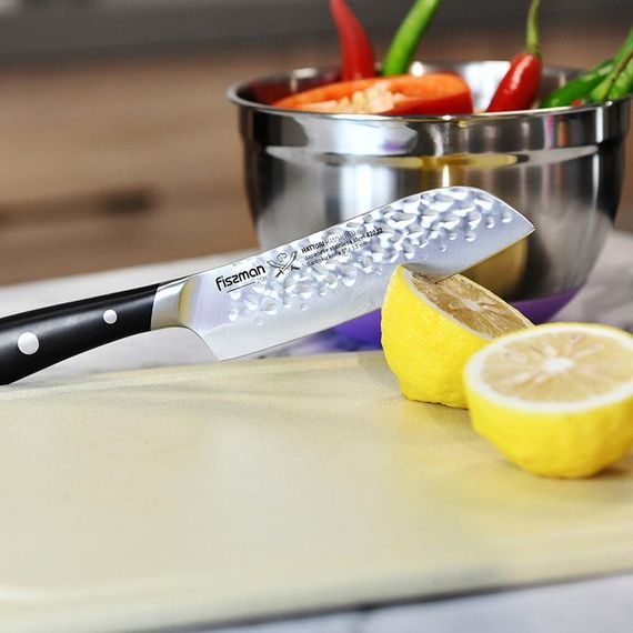 Ніж сантоку Fissman Hattori 13см hammered з нержавіючої сталі | Зображення 5