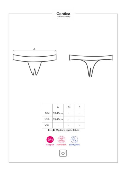 Мереживні танга з доступом Obsessive Contica crothchles thong L/XL, чорні | Зображення 6