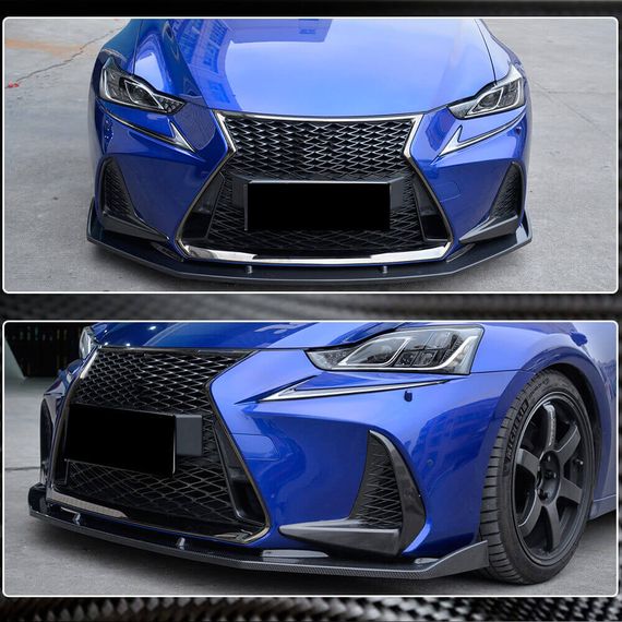 Накладка на передній бампер Lip (для Base/F-Sport 2016-2020, Карбон) для Lexus IS 2013- рр | Зображення 3