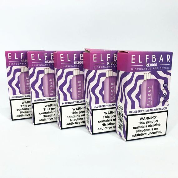 Elf Bar RI3000 5%. Чорниця Малина Лимон (Blueberry Raspberry Lemon) | Зображення 1