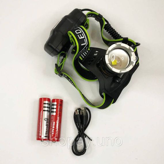 Налобний ліхтар Bailong BL‑A7‑P50, P50 LED, Zoom, microUSB, 2×18650, 3 режими, регульоване кріплення, алюмінієвий корпус | Зображення 3