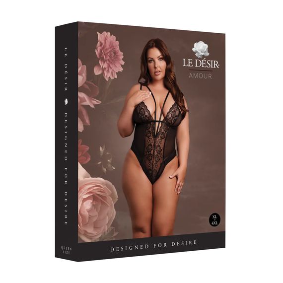 Еротичний боді  Bodysuit with Adjustable Sliders Plus Size
