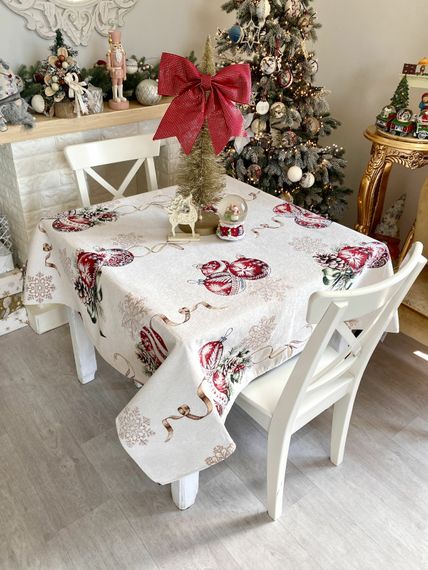 Скатертина гобеленова ALLOVER34278 Limaso, 137х137, Квадратна, Новорічний, З мікрофіброю + золотим люрексом, 74% поліестер, 23% бавовна, 3% акрил, Гобелен | Зображення 2