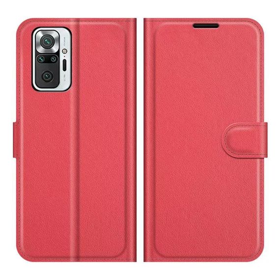Чохол книжка з кишенями для карт на Xiaomi Redmi Note 10 4G / 10S / Poco M5s колір Червоний | Зображення 1