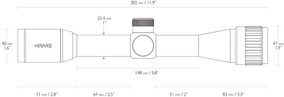 Прицел оптический Hawke Vantage 4x32 сетка Mil Dot Оптический прицел Оптический прицел для АК 47 Прицел | Зображення 4