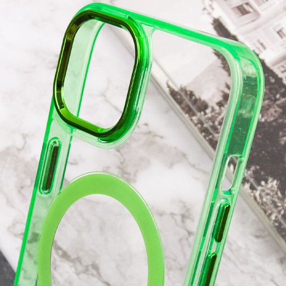 Чехол TPU Iris with MagSafe для Apple iPhone 14 (6.1") Салатовый | Зображення 6