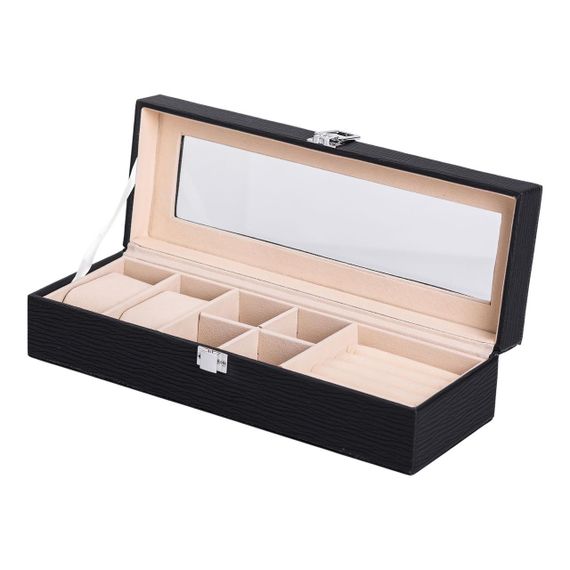 Скринька для прикрас із еко шкіри 31×11×8 см органайзер для ювелірних виробів HP-5-5B | Зображення 3