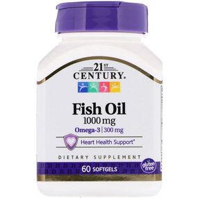 Омега 3 21st Century Fish Oil /Omega 3, 1000mg/300mg 60 Softgels