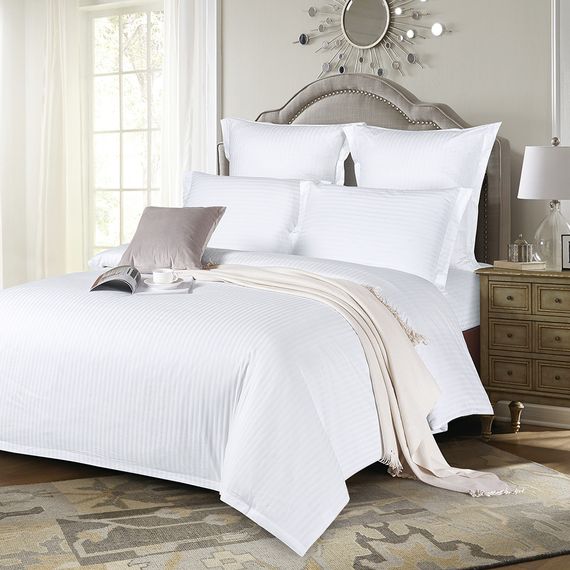 Постільна білизна Love You Сатин Страйп SW01 Біла Сімейні