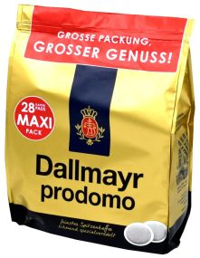 Кава в чалдах Dallmayr Prodomo 28 монодоз Philips Senseo 62 мм Німеччина сенсео м'яка кава з нотками шоколаду
