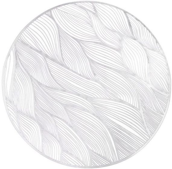 Набір 4 сервірувальних килимка Margrese Doily Modern Ø38см, плейсмат (подтарельники), срібло