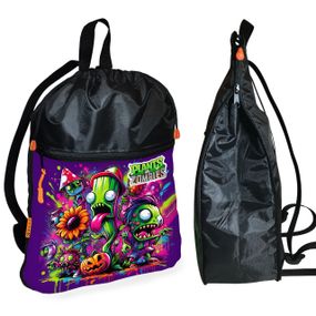 Рюкзак-мешок для обуви,спортивной формы Растения Против Зомби детская сумка для сменки с расширителем (01378)