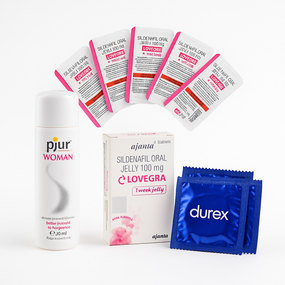 COMBO набір - (Желе LOVEGRA + pjur Woman + Durex Natural Slim Fit) L