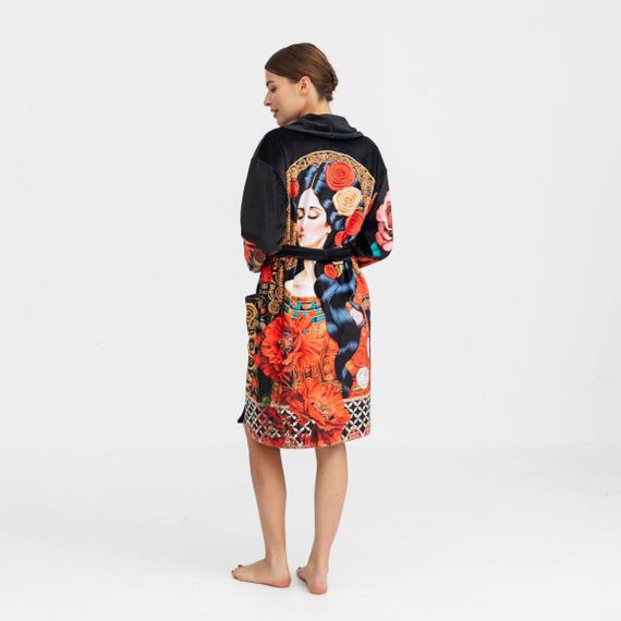 Халат жіночий з плюшевого велюру ексклюзивний Rose 18314 M-L | Зображення 2