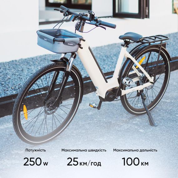 Электровелосипед OKAI EB10 Beige 28', 250(500)W, 14.4Ah, 100km, 25km\h, NFC, App, 29kg | Зображення 6