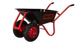 Тачка двухколесная F1 100л красок черное корыто Industrial 1,0мм, красная рама, пневмо колесо КВІТКА PRO