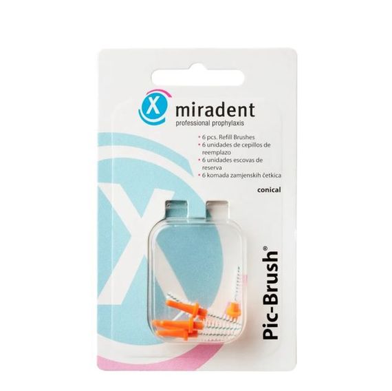Набір запасних йоржиків Miradent Pic Brush - помаранчеві (2,5 - 5,0 мм) 6шт