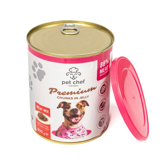 Вологий корм для собак Pet Chef шматочки в желе М ясний мікс 800 г | Зображення 2