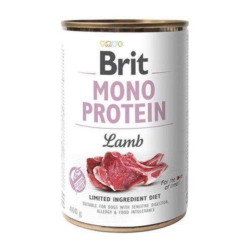 Влажный корм Brit Mono Protein для взрослых собак с ягненком 400г*6шт