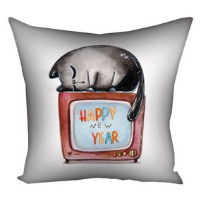 Подушка габардинова з принтом Happy New Year 40x40 (4P_23NY007)