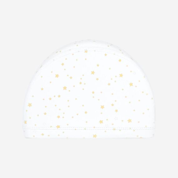Шапочка для плавання текстильно-силіконова біла з зірочками - S 53-56cm