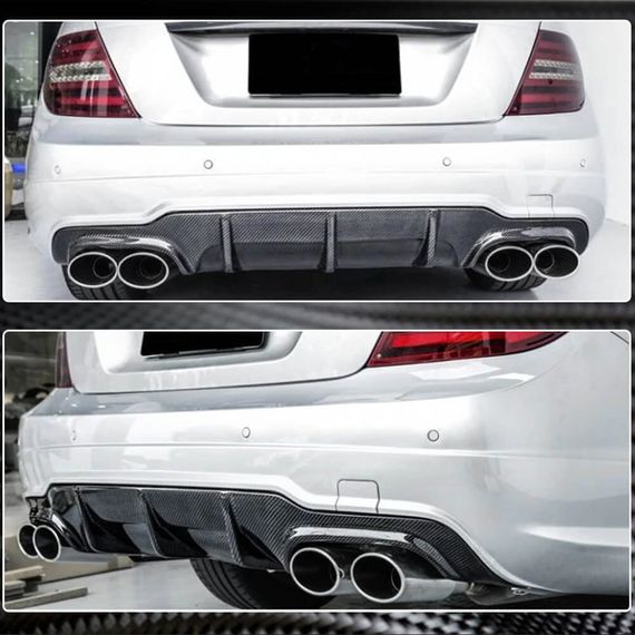 Дифузор заднього бампера V1 (для AMG SD/Coupe 2012-2014, Карбон) для Mercedes C-class W204 рр | Зображення 3