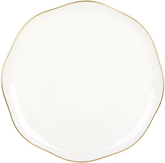 Тарілки обідні "Elegance Gold" набір 6 порцелянових тарілок Ø20.5см