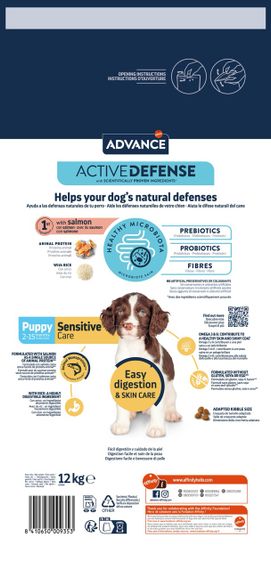 Сухий корм для цуценят з лососем Advance Puppy Sensitive, 12 кг | Зображення 1