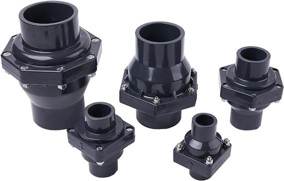 Обратный клапан ПВХ DN32 (40 мм) с двойным соединением обратный ход, для труб под давлением для напорной трубы | Зображення 5