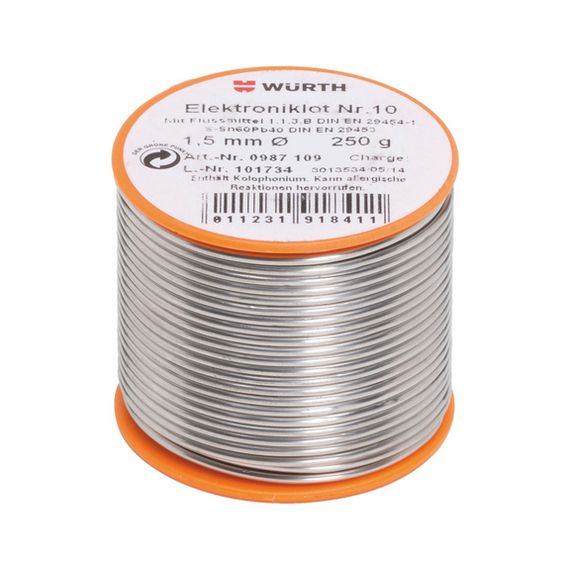Припій для паяння електронних компонентів №10 1,5мм 250гр.