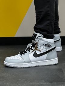 Чоловічі кросівки N-ike Air Jordan  High Gray Black White Артикул А1440