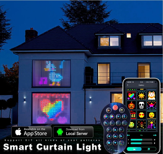 Смарт гірлянда штора 2*2 м 400 LED RGB, керування телефоном чи пультом (SFK-07) | Зображення 4