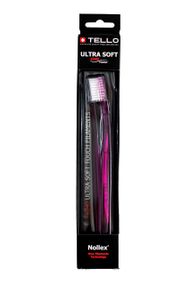 Зубна щітка Tello 6240 Ultra Soft Black, d 0.10 mm, рожева