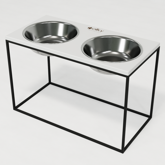 Миски на подставке для очень больших собак Hollky Base XXL40 (2 × 2,8 л) BXXL40-643240-BLWH | Зображення 3