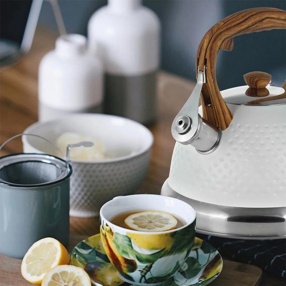 Чайник Kamille Whistling Kettle White 2.7л з нержавіючої сталі зі свистком | Зображення 3