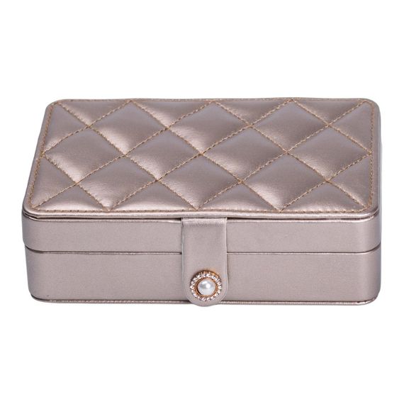 Скринька для прикрас з еко шкіри 16×11×4.7 см органайзер для ювелірних виробів HP-5-30GOLD | Зображення 1