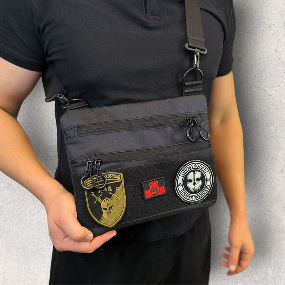 Тактический рюкзак через плечо, Нагрудная сумка мужская тактическая тканевая, Нагрудная сумка кобура | Зображення 9