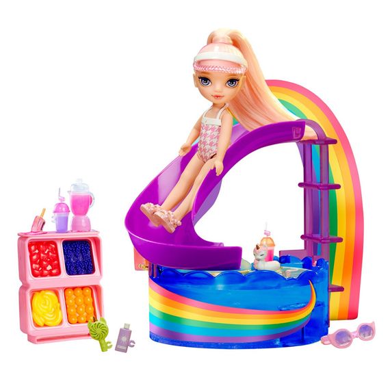 Детский игровой набор с куклой серии "Littles" - Счастливый праздник в бассейне Rainbow High 522249 | Зображення 5