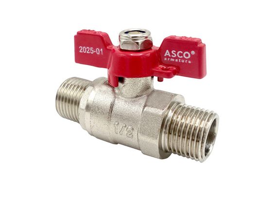 Кран кульовий Nickel PRO PN40 1/2" ЗЗ червоний метелик ASCO 1/26