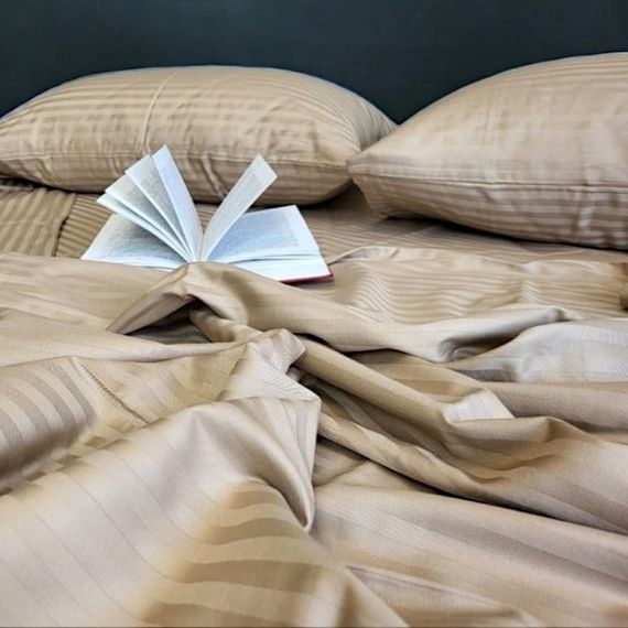 Комплект постільної білизни двоспальний MakSon Elegant Beige, страйп-сатин, 100% бавовна (018-1175210С) | Зображення 2