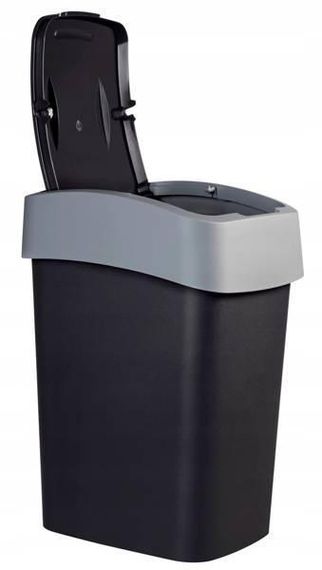 Контейнер для мусора с поворотной крышкой Curver (Курвер) Flip Bin 45 л (02172) Черный | Зображення 2