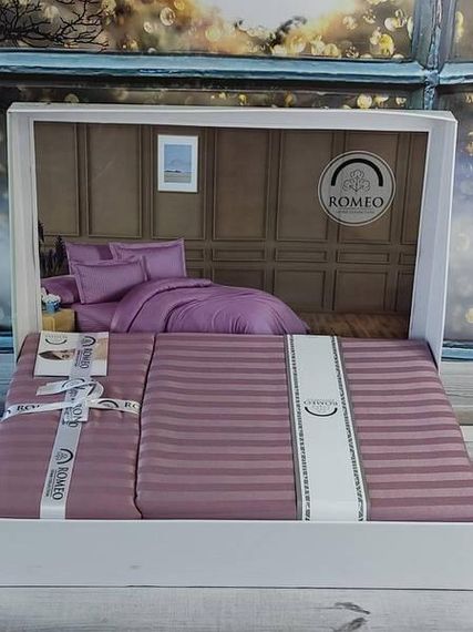 Постільна білизна Romeo Line murdum Сатин-страйп Бавовна Євро розмір