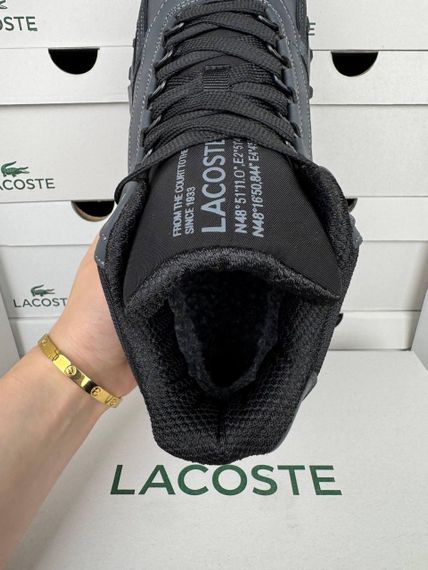 Зимові Чоловічі кросівки New Lacoste Elite Active High Fur Dark Grey(топ якість) A4866 46 29.5-30 см | Зображення 7