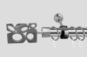 Карниз для штор однорядний металевий 19 мм, Бисетте Сталь 320 див. (стик 2 - труб)