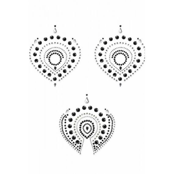 Украшения для груди и бикини со стразами Flamboyant от Bijoux Indiscrets, серебристо-черные Sex Aura | Зображення 2