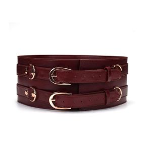 Шкіряний пояс для бондажу Liebe Seele Wine Red Waist Cuff, L Size Sex Aura